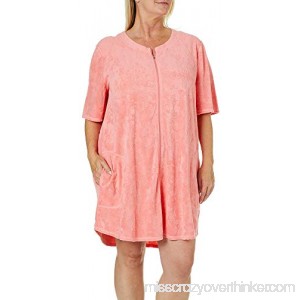 Paradise Bay Plus Pineapple French Terry Zip Cover-Up 3X Pink B07MHFFJYK